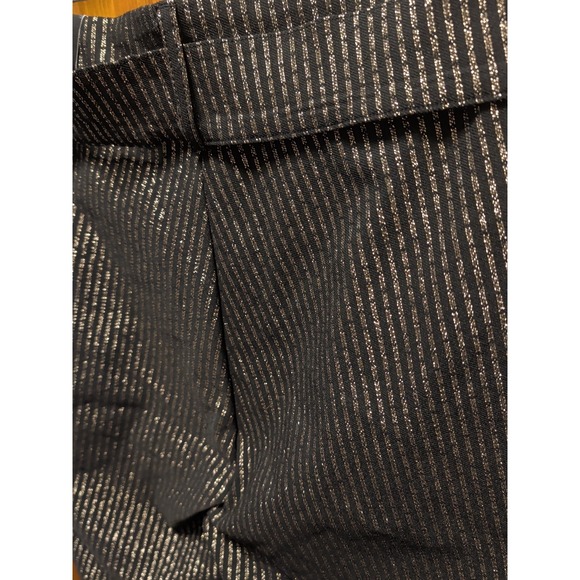 Jules & Leopold Pull On Slim Leg Ankle Length Pant Tie Front  Gold Shimmer Black - Picture 6 of 8
